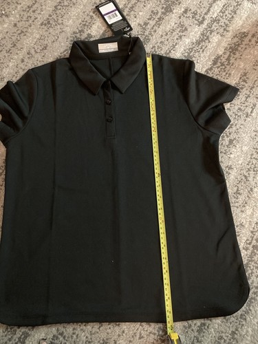 Callaway Girl’s Micro Hex Solid Short Sleeve Golf Polo Shirt Black XXL New - Picture 9 of 12