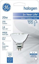 GE Halogen Indoor Outdoor Floodlight 20W MR16 GX5.3 Base12 Volts 275 Lumens