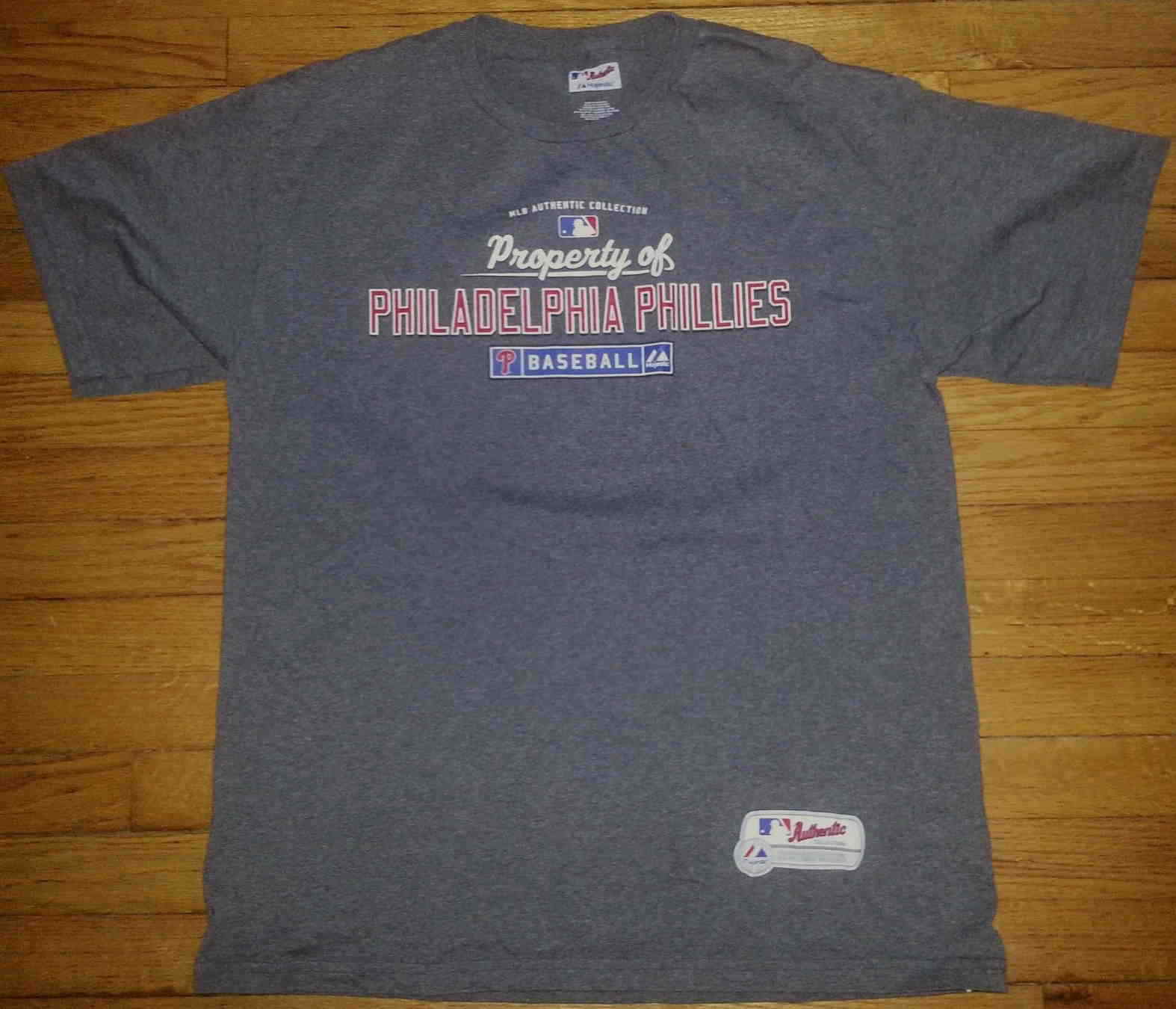 Authentic Majestic Solid Gray MLB Property of Phi… - image 1