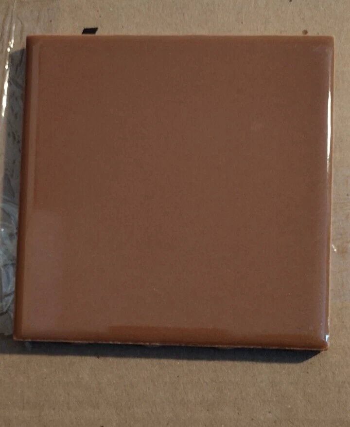 1 azulejo de pared USCTCO romano EE. UU. 4-1/4 1950 brillante chocolate marrón moca cerámica de colección Foto 4 de 4