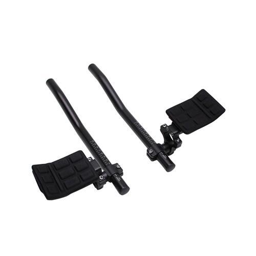 Prolongateur de cintre contre la montre 31.8 mm en alu noir mat avec repose-bras ergonomique