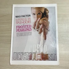 Max Factor Ultralucent Nail Color Polish Frosted Pearlings 1969 Vintage Print Ad