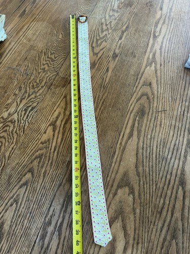 Women's sz M (40") length Lilypod embroidered belt, pink- pale green- white - Picture 6 of 6