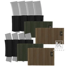 KRYDEX Tactical Elastic Insert Pouch  Hook & Loop fits 4 Pistol 9mm Magazines