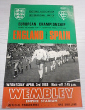 1968 ENGLAND V SPAIN Programme 3rd April 1968 European Championship