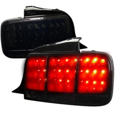LED Taillights Black With Smoked Lens/ Sequential Turn Signals Pair Mustang 2...