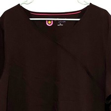 Urbane Scrub Top Womens XXL Brown Uniform Medical Technician Vet Tech Assistant