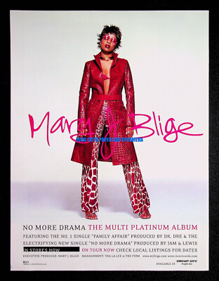 Mary J Blige No More Drama MCA Records 2002 Print Magazine Ad
