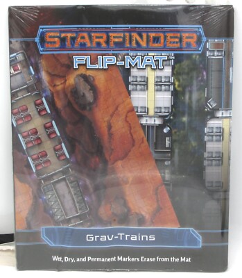 Starfinder Flip-Mat PZO7338 Grav-Trains (24'' x 30'') Transport Terrain Map