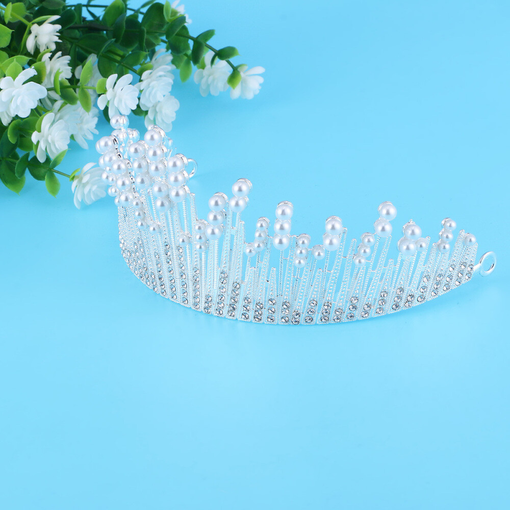 Baroque Tiara Crowns Pearl Hair Crowns Jewelry Hair Accessories for
