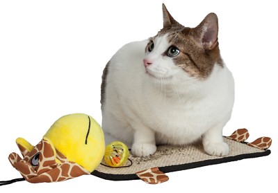 Pet Life Paw-Pleasant Sisal And Jute Hanging Carpet Kitty Cat Scratcher  Toy