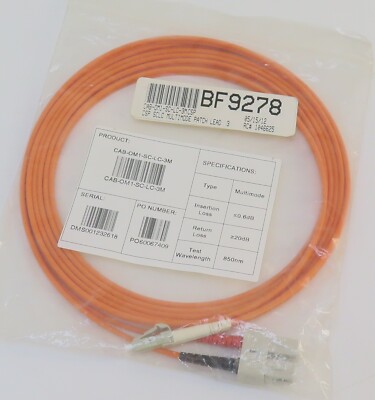 Fiber Patch Cable CAB-OM1-SC-LC-3M - SC to LC, 3 Meter OM1 Multimode Fiber