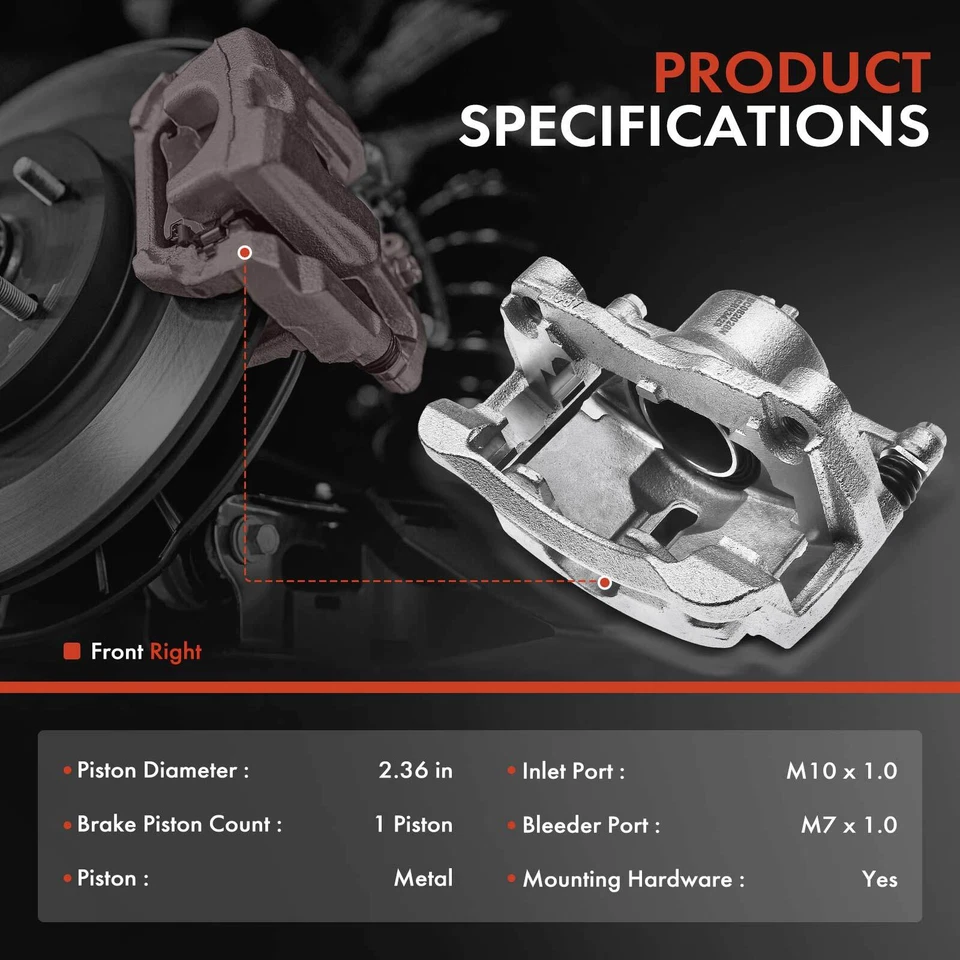 Pinza de freno de disco con soporte para Nissan Rogue 2008-2013 Rogue Select delantera derecha Foto 2 de 4