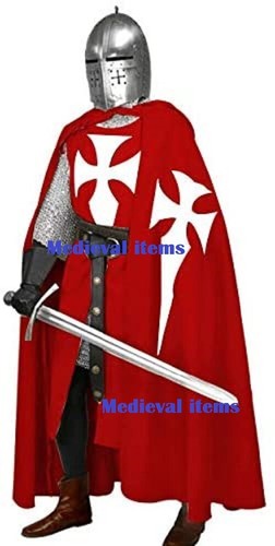 Medieval Hooded Cloak & Tunic Renaissance Cape - Picture 3 of 4