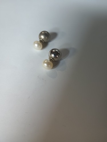 vintage pearl earrings stud - Picture 4 of 13