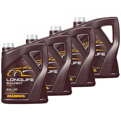 Motoröl 4 X 5 Liter Mannol Longlife Öl 5W30 VW 504.00 507.00 BMW LL-04 MB 229.51