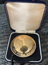 Medalla de bronce 1981 Charles & Diana Royal Wedding 57 mm #0892 Spink con caja/certificado de autenticidad raro
