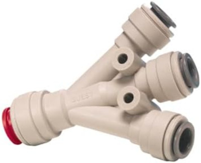 John Guest Three-Way Divider, 3/8'' Pushfit, Red Collet