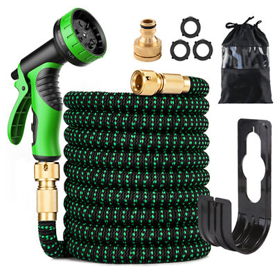 50ft Expandable Garden Hose with 9 Function Nozzle Flexible Strong  G3H7