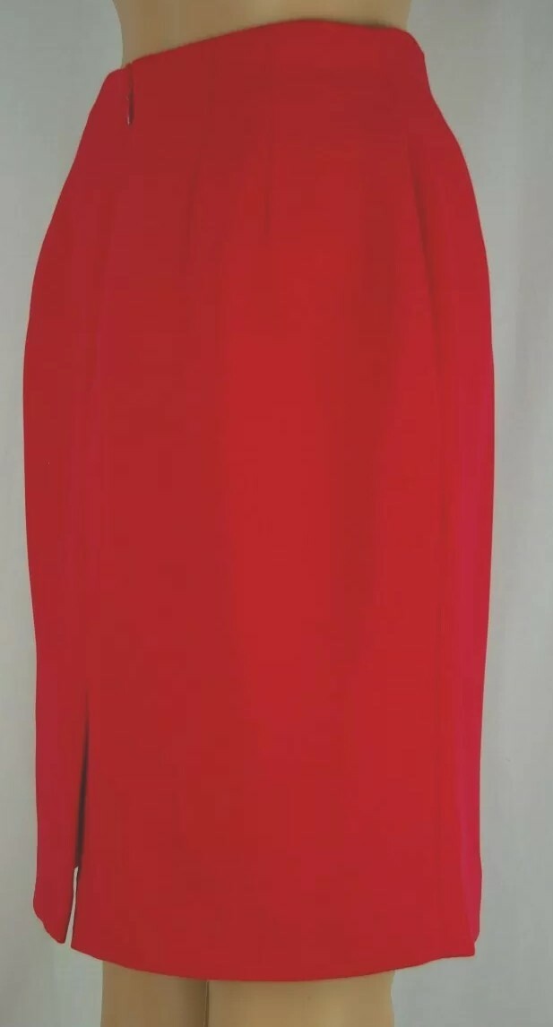 Solid Red Pencil/ Straight Fully Lined Skirt Wome… - image 9