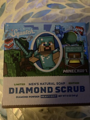 DR. SQUATCH MINECRAFT DIAMOND SCRUB LIMITED EDITION MEN'S NATURAL SOAP NEW