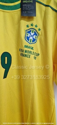 Maglia BRASILE Fifa World Cup France 1998 RONALDO 9 R9 il Fenomeno - Imagen 4 de 10