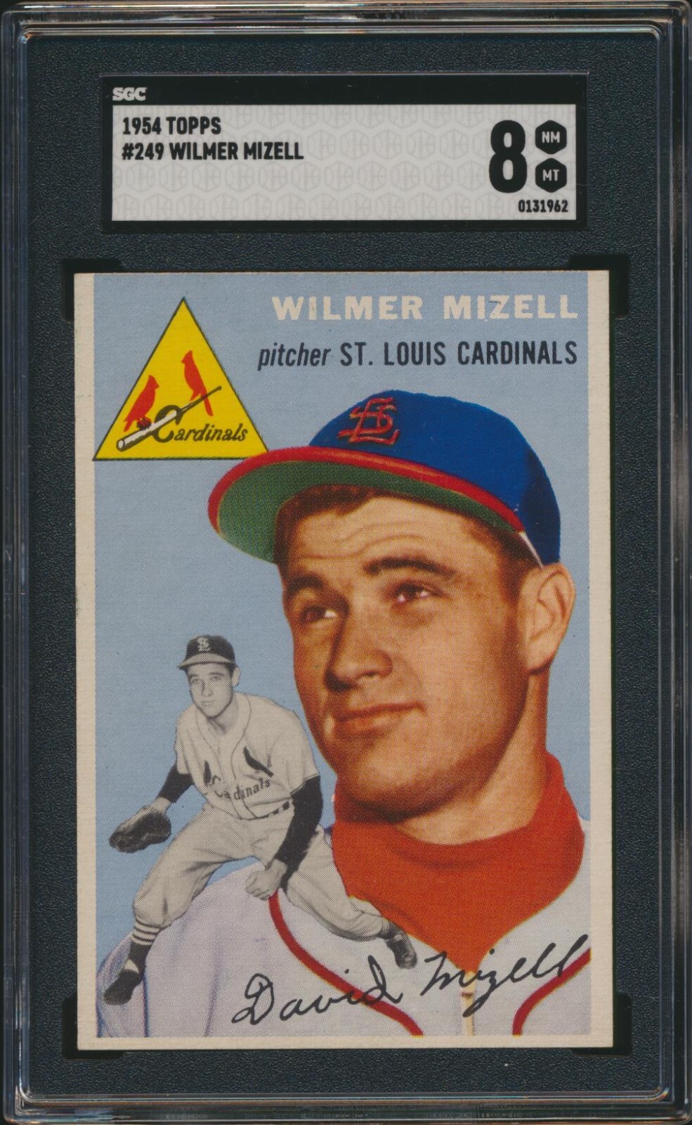 1954 Topps Wilmer Mizell #249 St Louis Cardinals SGC 8 NM/MT