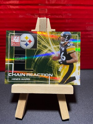 2008 Donruss Elite Chain Reaction Gold #19 Hines Ward corner ding /800