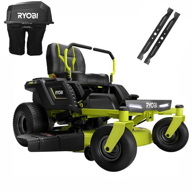 RYOBI 42 in. 75 Ah Battery Electric Zero Turn Mower with Bagger