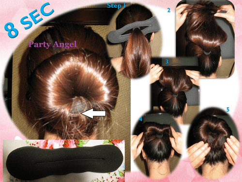 1x Party Hair Donut sponge bun holder curler Twist braid styling tool black P006