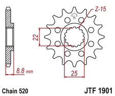 JT Front Sprocket 520 16T #JTF1901.16SC KTM/Husqvarna/Beta