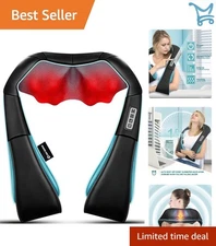 Neck Shoulder Massager with Heat Deep Kneading Home Travel Relaxation