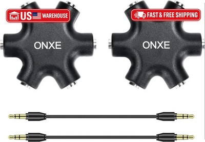 2-Pack Multi Headphone Splitter,3.5mm Headset Earphone Jack Audio Adapter Connec