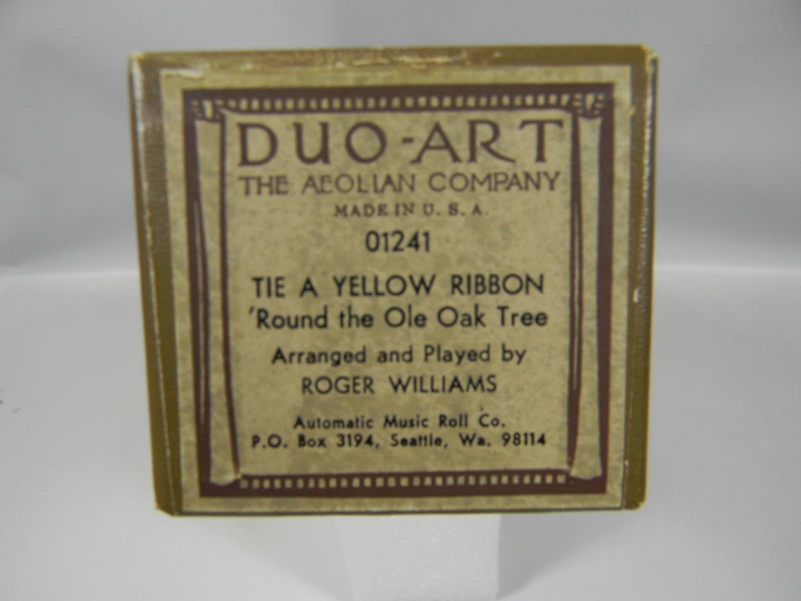 Tie A Yellow Ribbon , Recut UNUSED Duo-Art Piano Roll Moran & Milne - PR13