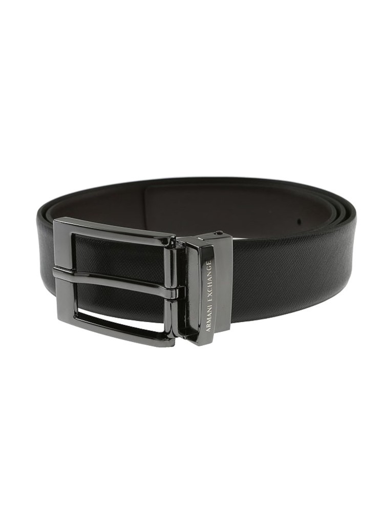 Armani Exchange Uomo Nero Cintura Reversibile In Pelle - Immagine 2