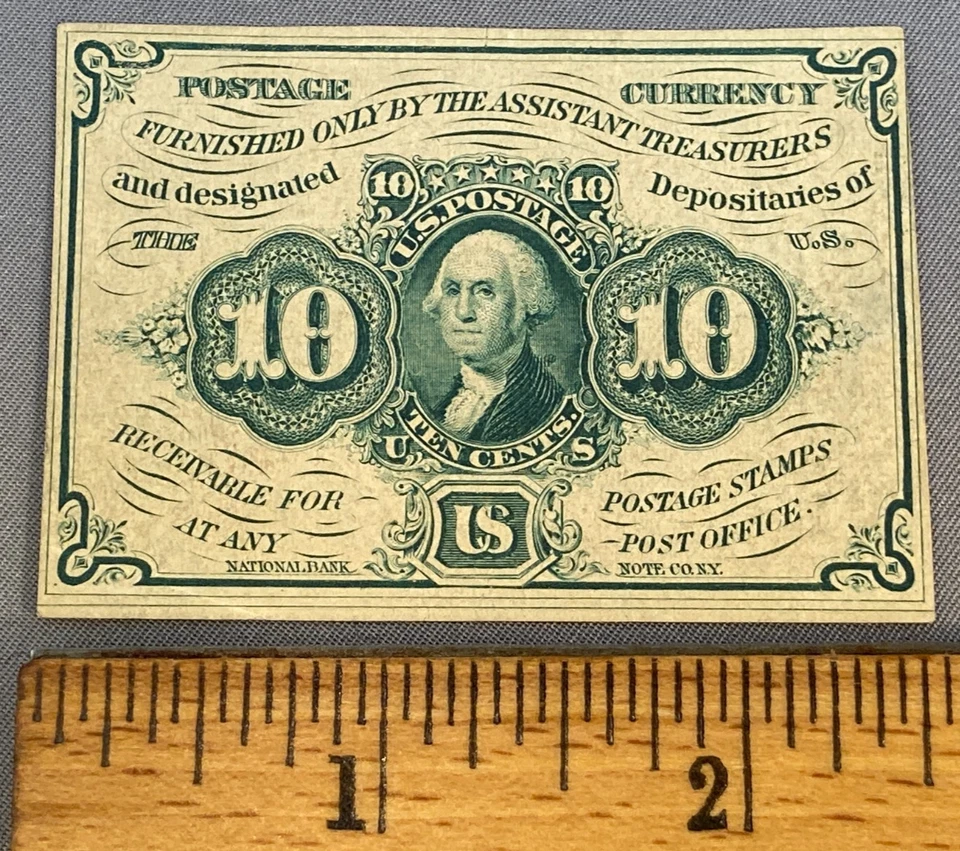U.S. 1862 10 Cents Fractional Currency Post Office Banknote W - Image 3 of 4