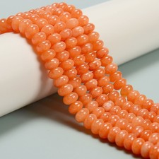 Orange Color Dyed Jade Smooth Rondelle Beads Size 5x8mm 15.5'' Strand