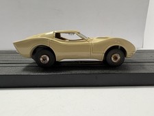 Aurora TJet Mako Shark Corvette Tan  Closed Rivet Chassis HO Slot Car