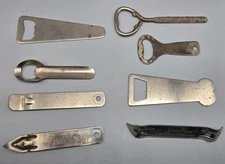 8 piece Lot of Vintage Bottle Openers Simon Pure, Stein, Hampden, Ballentine
