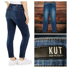 Kut From The Kloth Jeans 12 Diana Fab Ab Skinny High Rise Dark Denim Stretch
