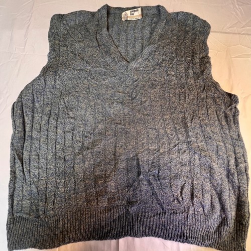 London Fog, Vintage London Fog XL Sweater Vest Mens Blue Vintage Ribbed Cable Knit V-Neck