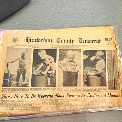 Vintage July 20, 1969 Hunterdon County Democrat Newspaper Moon Viewers