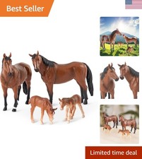4-Piece Horse Family Playset   Educational Animal Figurines for Kids Ages 3 