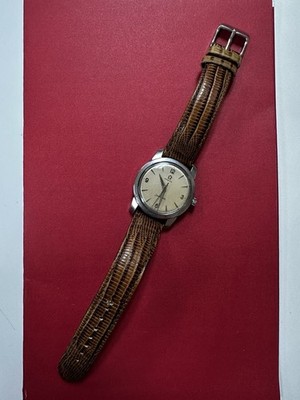 Omega Seamaster Vintage Mechanical Swiss Made Wristwatch Brown Leather Strap