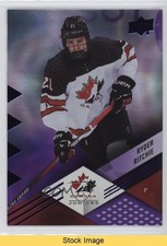 2024 Team Canada Juniors Purple Patterned Foilboard Ryder Ritchie #63 READ 1tb6