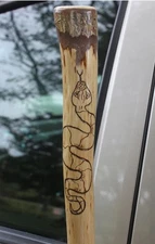 Walking Stick Hiking Stick Handmade Sweet Gum Wood Staff 59.5” Trekking Pole,Art