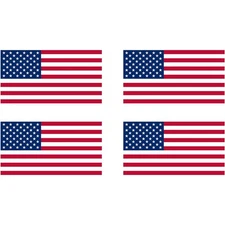 Rogue River Tactical 4 Pack USA American Flag Decal Bumper Sticker 5x3