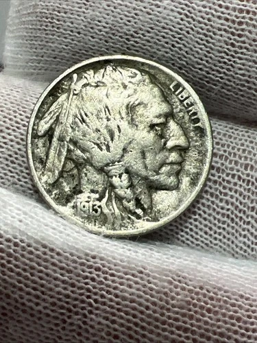 1913 Type 1 Higher Grade Near Full Horn Buffalo Nickel -  Better Date US Coin!