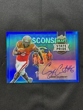 2017 Leaf Metal COREY CLEMENT State Pride Purple Prismatic Blue RC 10/25 Eagles