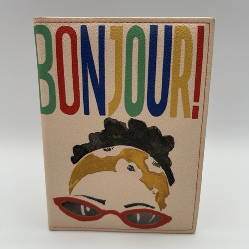 Passport Cover Multicolored Bonjour Retro Artsy, Excellent